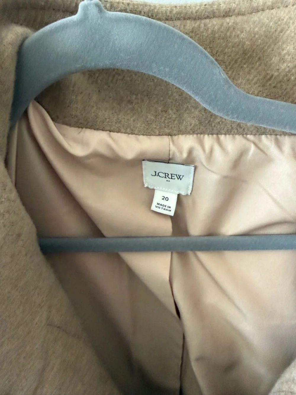 J. Crew Factory Taupe Asymmetrical Zip Wool Pea Coat - Picture 3 of 3